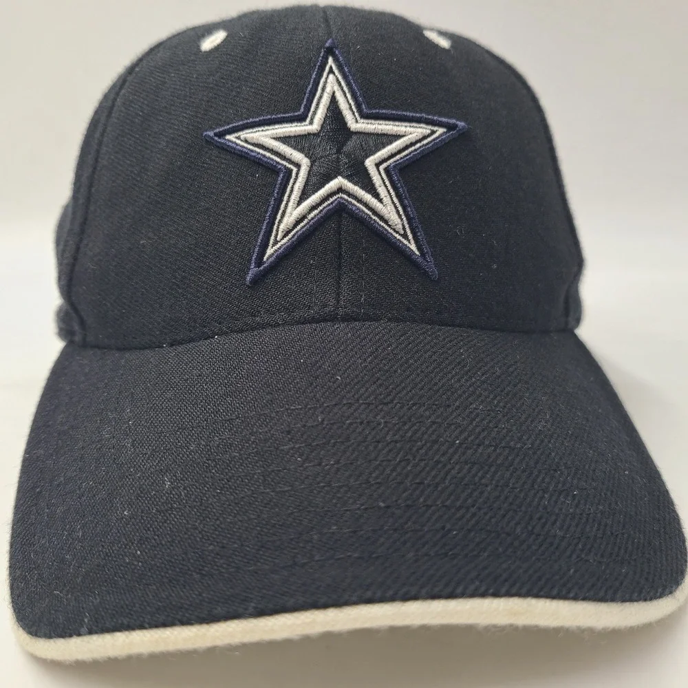 Vintage Dallas Cowboys Hat Adjustable Twins Enterprise Black NFL Wool Blend Men‎